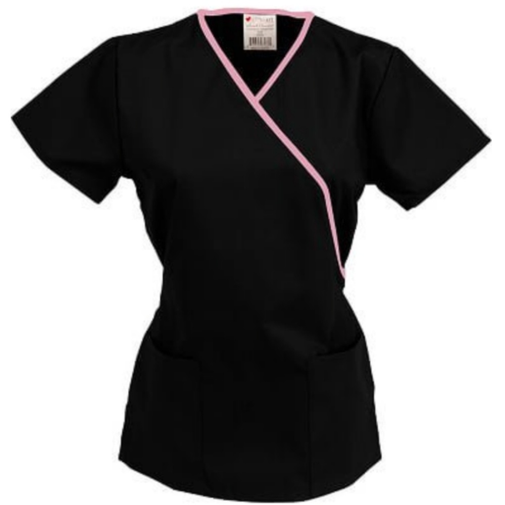 Unopened Black and Pink Scrub Top Medium